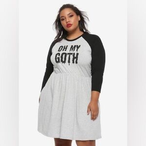 Hot Topic Plus Size “Oh My Goth” Raglan Skater Dress - 3X